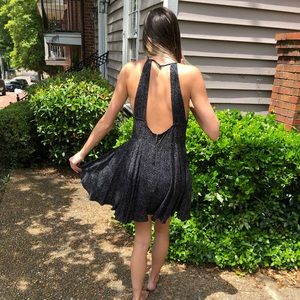 Urban Outfitters black with white dots dress